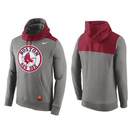 Men's Boston Red Sox Gray Cooperstown Collection Hybrid Pullover Hoodie_1