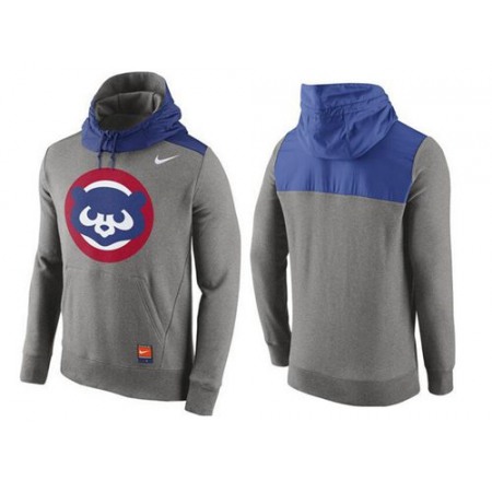 Men's Chicago Cubs Gray Cooperstown Collection Hybrid Pullover Hoodie_1
