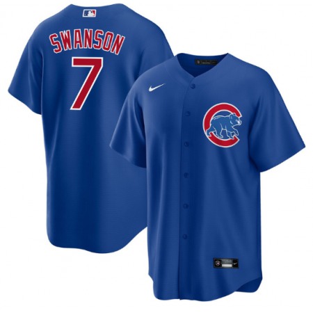 Youth Chicago Cubs #7 Dansby Swanson Royal Cool Base Stitched Baseball Jersey