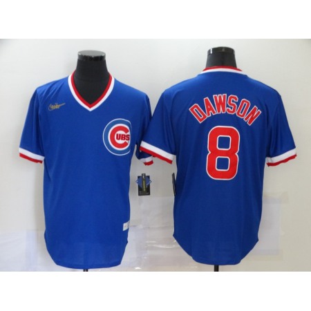 Youth Chicago Cubs #8 Andre Dawson Blue Throwback Cool Base Stitched Jersey