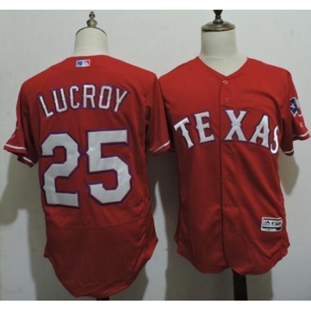 Rangers #25 Jonathan Lucroy Red Flexbase Authentic Collection Stitched MLB Jersey