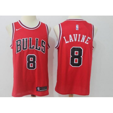 Men's Chicago Bulls #8 Zach LaVine Red Road Stitched NBA Jersey