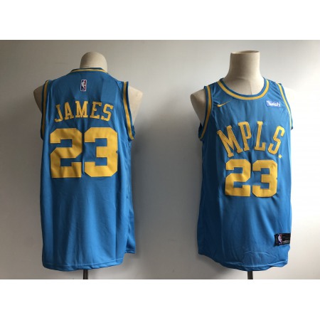 Men's Los Angeles Lakers #23 LeBron James Blue Swingman Stitched Jersey