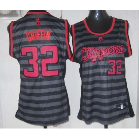 Clippers #32 Blake Griffin Black/Grey Women's Groove Stitched NBA Jersey