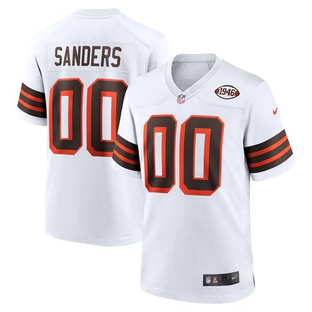 Men's Cleveland Browns #00 Shedeur Sanders Nike White 2025 NFL Draft 2nd Alternate Game Jersey