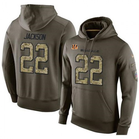 NFL Men's Cincinnati Bengals #22 William Jackson Stitched Green Olive Salute To Service KO Performance Hoodie