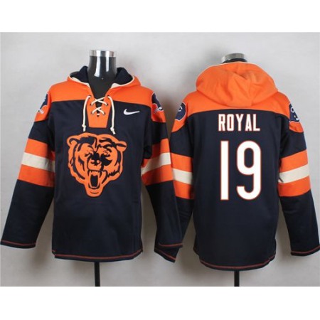 Bears #19 Eddie Royal Navy Blue Player Pullover NFL Hoodie
