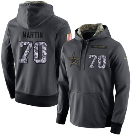 NFL Men's Dallas Cowboys #70 Zack Martin Stitched Black Anthracite Salute to Service Player Performance Hoodie