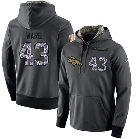 NFL Men's Denver Broncos #43 T.J. Ward Stitched Black Anthracite Salute to Service Player Performance Hoodie