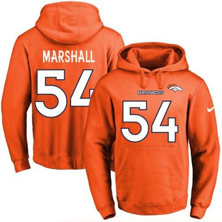 Broncos #54 Brandon Marshall Orange Name & Number Pullover NFL Hoodie