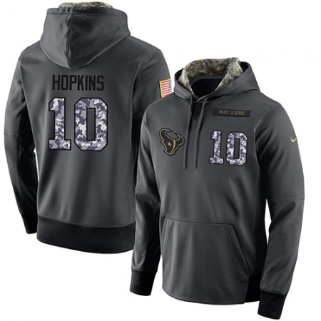 NFL Men's Houston Texans #10 DeAndre Hopkins Stitched Black Anthracite Salute to Service Player Performance Hoodie