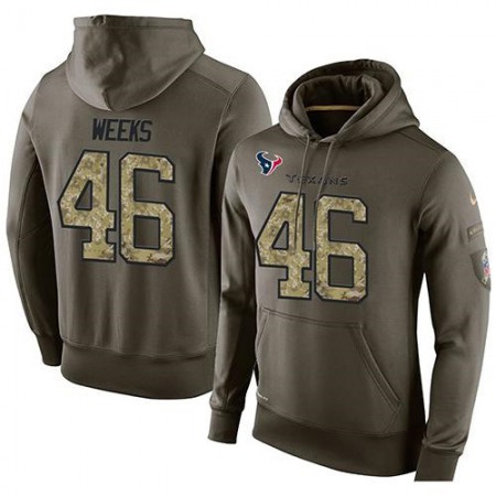 NFL Men's Houston Texans #46 Jon Weeks Stitched Green Olive Salute To Service KO Performance Hoodie