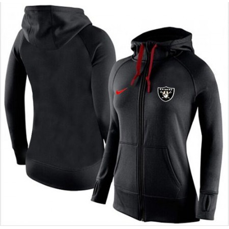 Women's Oakland Raiders Full-Zip Performance Hoodie Black_2