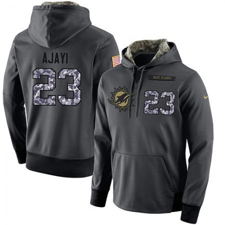 NFL Men's Miami Dolphins #23 Jay Ajayi Stitched Black Anthracite Salute to Service Player Performance Hoodie