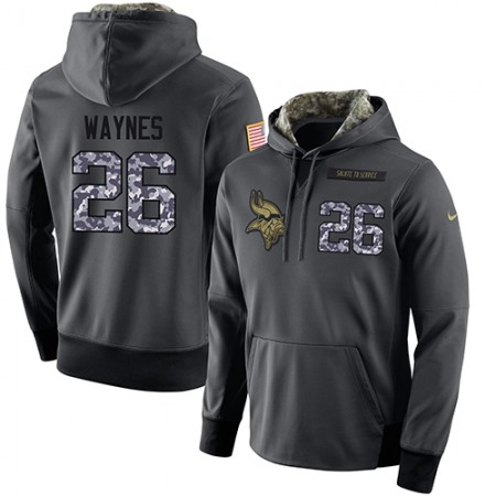 NFL Men's Minnesota Vikings #26 Trae Waynes Stitched Black Anthracite Salute to Service Player Performance Hoodie