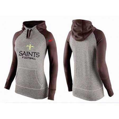 Women's New Orleans Saints Performance Hoodie Grey & Brown