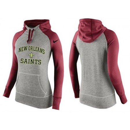 Women's New Orleans Saints Performance Hoodie Grey & Red