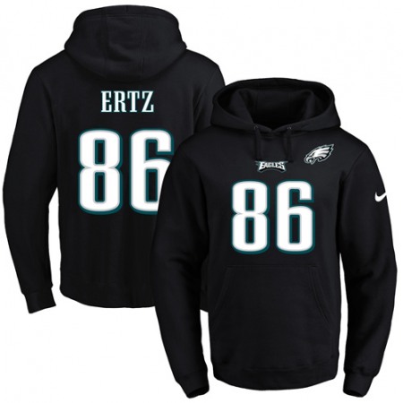 Eagles #86 Zach Ertz Black Name & Number Pullover NFL Hoodie