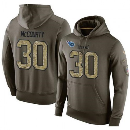 NFL Men's Tennessee Titans #30 Jason McCourty Stitched Green Olive Salute To Service KO Performance Hoodie