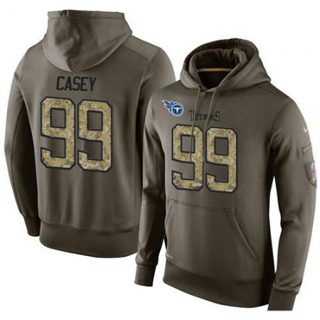NFL Men's Tennessee Titans #99 Jurrell Casey Stitched Green Olive Salute To Service KO Performance Hoodie