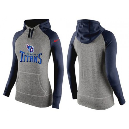 Women's Tennessee Titans Performance Hoodie Grey & Dark Blue_1