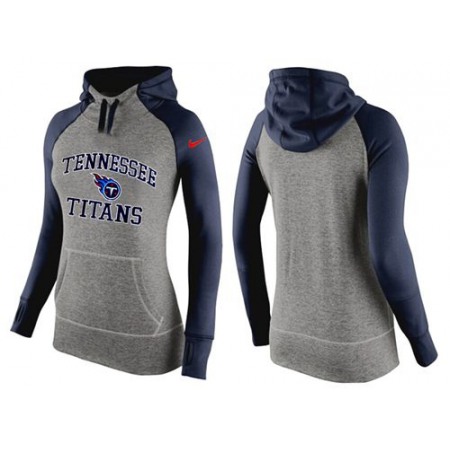 Women's Tennessee Titans Performance Hoodie Grey & Dark Blue_2