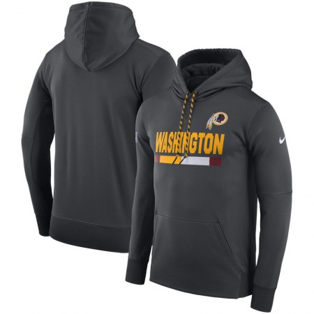 Men's Washington Redskins Charcoal Sideline Team Name Performance Pullover Hoodie