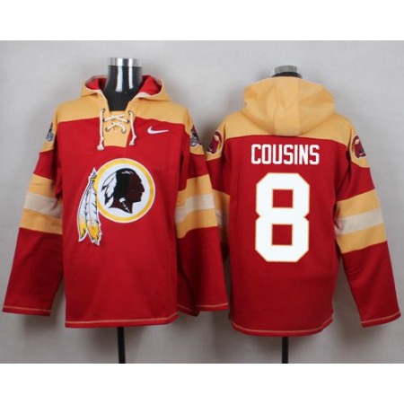 Redskins #8 Kirk Cousins Burgundy Red Player Pullover NFL Hoodie