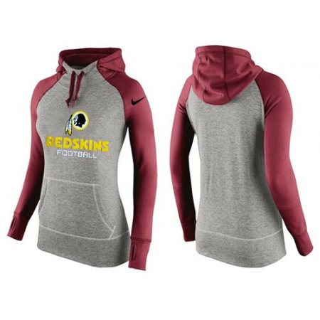 Women's Washington Redskins Performance Hoodie Grey & Red_1