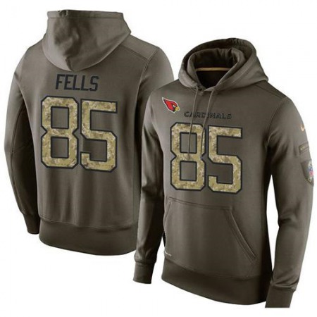 NFL Men's Arizona Cardinals #85 Darren Fells Stitched Green Olive Salute To Service KO Performance Hoodie