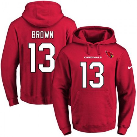 Cardinals #13 Jaron Brown Red Name & Number Pullover NFL Hoodie