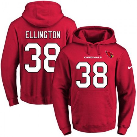 Cardinals #38 Andre Ellington Red Name & Number Pullover NFL Hoodie