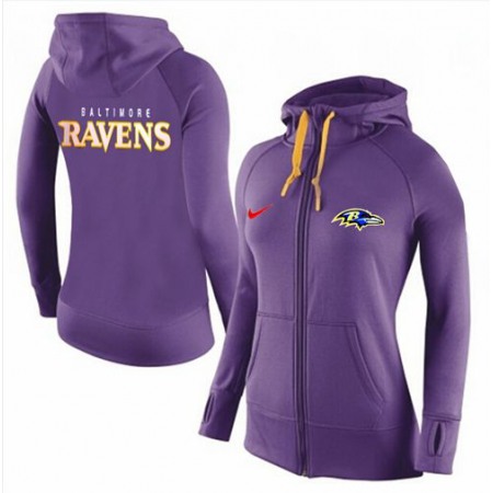 Women's Baltimore Ravens Full-Zip Performance Hoodie Purple