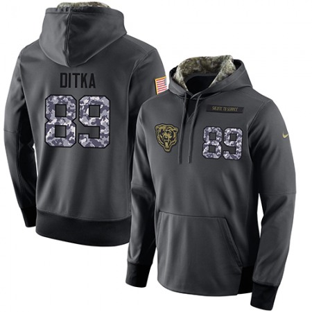 NFL Men's Chicago Bears #89 Mike Ditka Stitched Black Anthracite Salute to Service Player Performance Hoodie