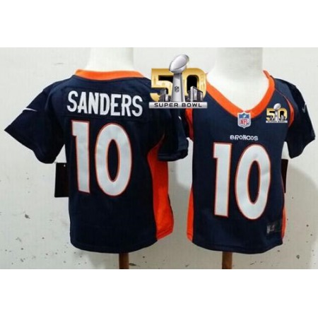 Toddler Broncos #10 Emmanuel Sanders Navy Blue Alternate Super Bowl 50 Stitched NFL Elite Jersey