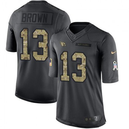 Cardinals #13 Jaron Brown Black Men's Stitched NFL Limited 2016 Salute to Service Jersey