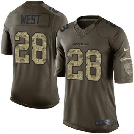 Ravens #28 Terrance West Green Men's Stitched NFL Limited Salute to Service Jersey