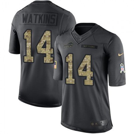 Bills #14 Sammy Watkins Black Men's Stitched NFL Limited 2016 Salute To Service Jersey