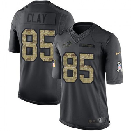 Bills #85 Charles Clay Black Men's Stitched NFL Limited 2016 Salute To Service Jersey