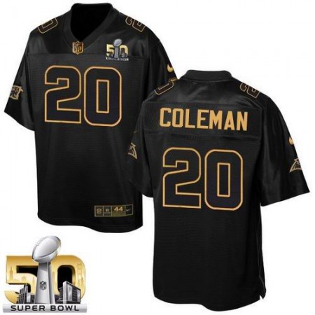 Panthers #20 Kurt Coleman Black Super Bowl 50 Men's Stitched NFL Elite Pro Line Gold Collection Jersey