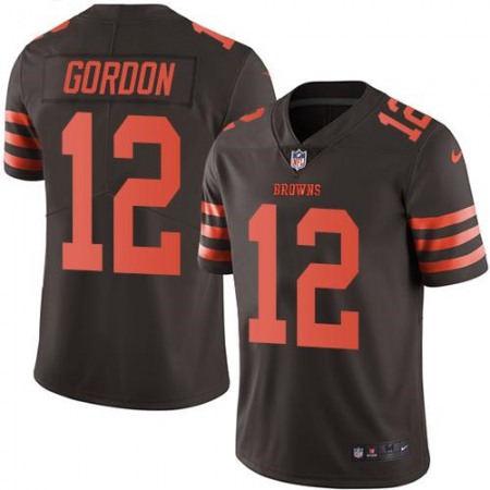 Browns #12 Josh Gordon Brown Men's Stitched NFL Limited Rush Jersey