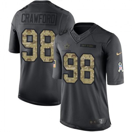 Cowboys #98 Tyrone Crawford Black Men's Stitched NFL Limited 2016 Salute To Service Jersey