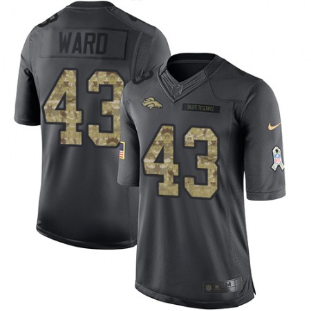 Broncos #43 T.J. Ward Black Men's Stitched NFL Limited 2016 Salute to Service Jersey