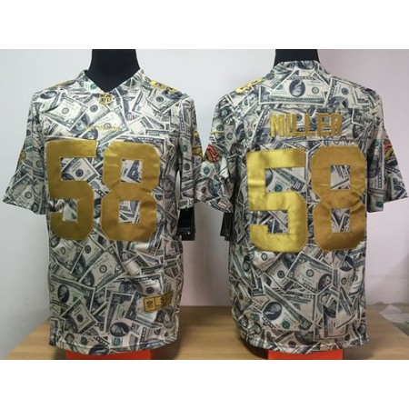 Broncos #58 Von Miller Dollar Fashion Men's Stitched NFL Elite Jersey