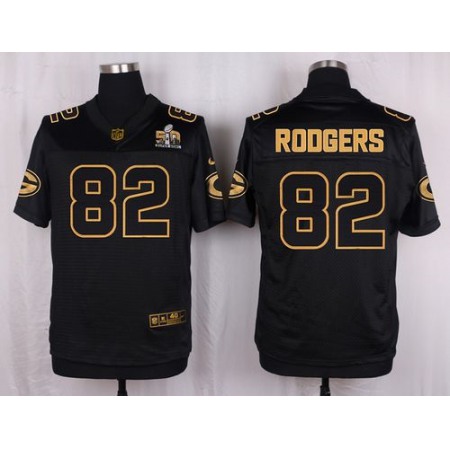 Packers #82 Richard Rodgers Black Men's Stitched NFL Elite Pro Line Gold Collection Jersey