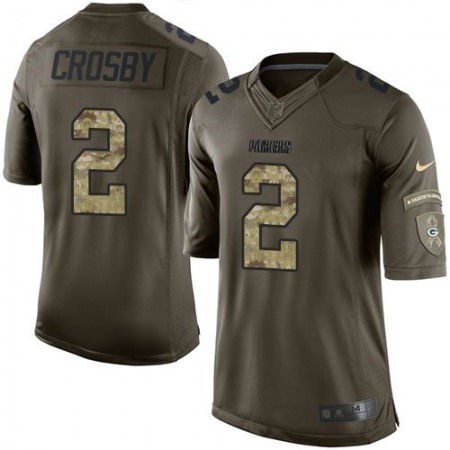 Packers #2 Mason Crosby Green Men's Stitched NFL Limited Salute To Service Jersey