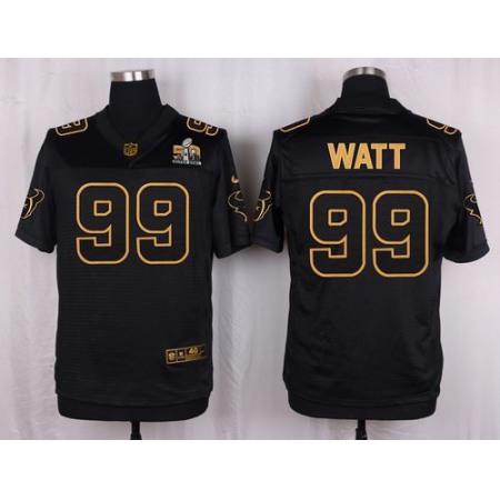 Texans #99 J.J. Watt Black Men's Stitched NFL Elite Pro Line Gold Collection Jersey