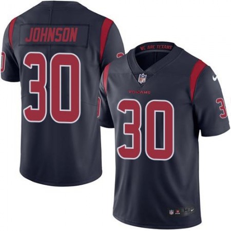Texans #30 Kevin Johnson Navy Blue Men's Stitched NFL Limited Rush Jersey