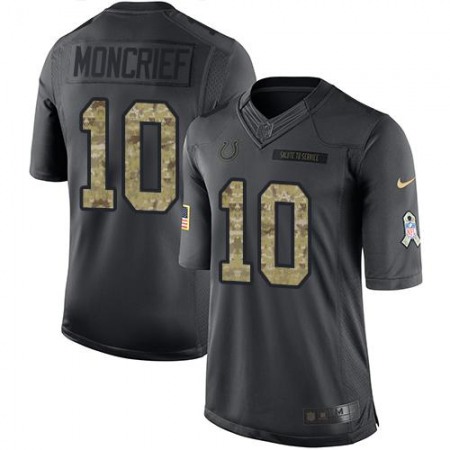 Colts #10 Donte Moncrief Black Men's Stitched NFL Limited 2016 Salute to Service Jersey
