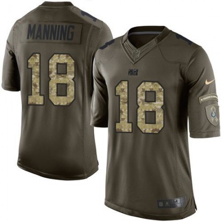 Colts #18 Peyton Manning Green Men's Stitched NFL Limited Salute to Service Jersey